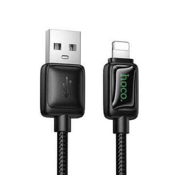 Hoco USB-A–Lightning kabel Hoco 2,4 A, 1,2 m, z LCD-zaslonom U146, črn
