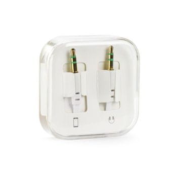 OEM AUX kabel z 3,5-mm priključkom (moški) na 3,5-mm priključek (moški) BOX, 1 m, bel