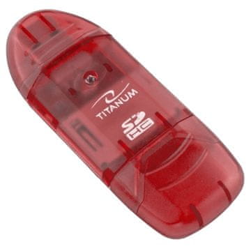 Titanum TITNAUM TA101R SDHC USB 2.0 Čitalec kartic Rdeč