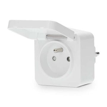 Nedis WIFIPO130EWT - pametna vtičnica WiFi | IP44 | Tip E (CEE 7/6)| -10 - 55 °C | Android / IOS | Bela