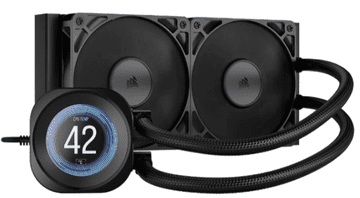 Corsair NAUTILUS vodno hlajenje za procesor, LCD, 2x 120 mm RS ventilator, PWM, črni (CW-9061031-WW)