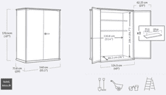KETER Signature vrtna omara, 1400 L, rjava