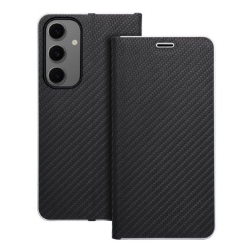 OEM Torbica LUNA Book Carbon za SAMSUNG S24 FE, črna