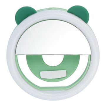 OEM LED-svetilka Ring za selfije za mobilni telefon RK12, zeleni medvedek