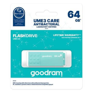 GoodRam GOODRAM ključ UME3 64 GB USB 3.2 (zaščita Biomaster)