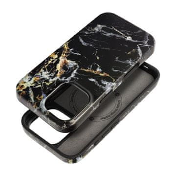 FORCELL Ohišje za iPhone 16 Forcell F-Protect Mirage, združljivo z MagSafe, preizkušeno v skladu z vojaškimi standardi za padce, črni marmor