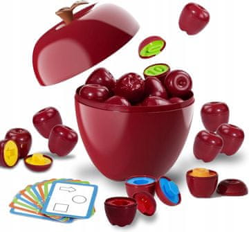 Norimpex Senzorična uganka za učenje oblik in štetje v igri APPLE SHAPE SORTER