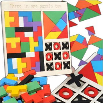Norimpex LESENA UGANKA TANGRAM KRIŽCI-KRŽCI 3 V 1 TETRIS LOGIČNA IGRA