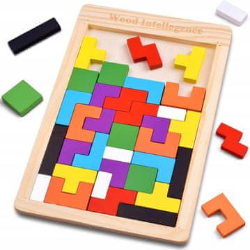 wood LESENA UGANKA TETRIS 3D KOCE MONTESSORI Eko les