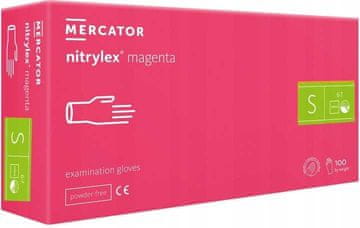 MERCATOR MEDICAL Nitrilne rokavice 100 kosov 7-S Nitrylex magenta