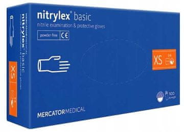 shumee Nitrilne rokavice 100 kosov Nitrylex Basic temno modre 6-XS