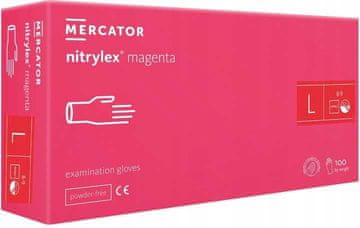 shumee Nitrilne rokavice 100 kosov 9-L Nitrylex magenta