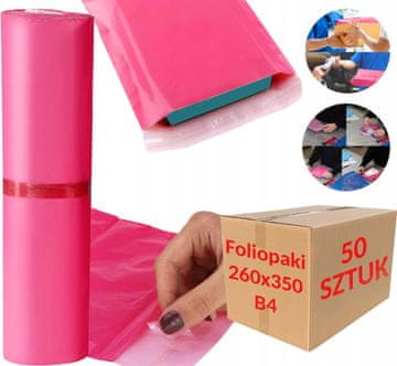shumee Roza kurirski polietilenski poštni predalčki B4 260x350 mm - 50 kosov.