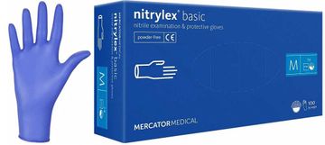 MERCATOR MEDICAL Nitrilne rokavice 100 kosov Nitrylex Basic temno modre 8-M