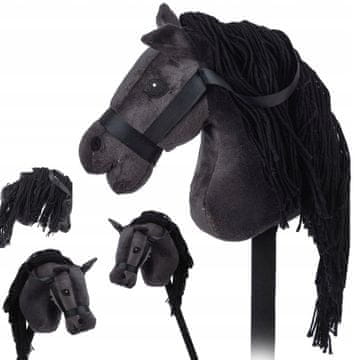 shumee KONJSKA GLAVA NA PALČKI HOBBY HORSE SOUND PLIŠASTA LEPA ČRNE barve
