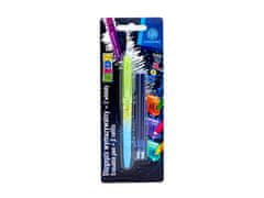 Astra AstraPEN Ups! Neon, 0,6 mm, modra, 2 kosa polnila, blister, 201023032