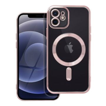 OEM Ohišje za iPhone 12 Electro Mag Cover, združljivo z MagSafe, zlato-roza