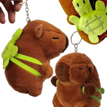 shumee PLIŠASTI OBESEK ZA KLJUČE Maskota za TORBO nahrbtnik obesek za ključe CAPYBARA z nahrbtnikom