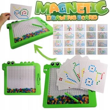 shumee Magnetna tabla za otroke Montessori gumbi sestavljanka pike mozaik