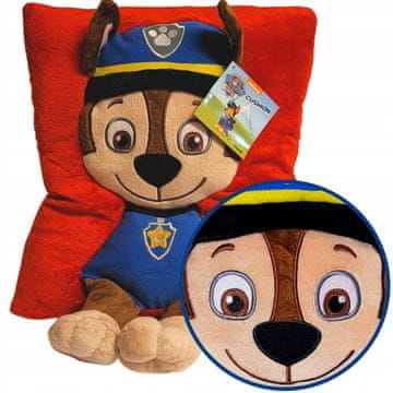 shumee Plišasta blazina Paw Patrol Chase 3D konveksna plišasta igrača 40 cm mehka