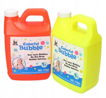 shumee Tekočina za milne mehurčke 1 L POSODICA barvita trpežna polnilna plast za mehurčke LITER