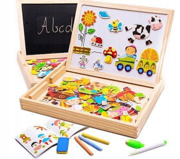 shumee IZOBRAŽEVALNA MAGNETNA TABLICA ZA KREDO 3 V 1 MAGNETI MONTESSORI UGANKA