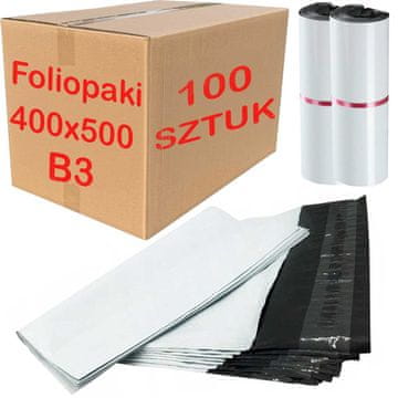 shumee Polietilenski poštni paketi Courier beli B3 400x500mm - 100 kosov.