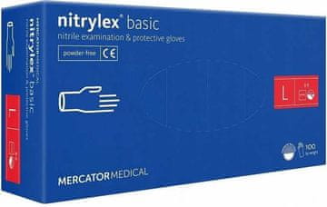 shumee Nitrilne rokavice 100 kosov Nitrylex Basic temno modre 9-L