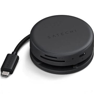 Satechi 7-v-1 USB-C HUB adapter Satechi Multiport ST-POTG7C, črn