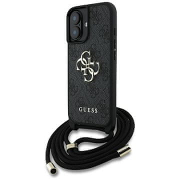 Guess GUESS etui za iPhone 16 Plus GUHCP16MP4GMGCRK (CBDY PU 4G Big Logo z vrvico) črno