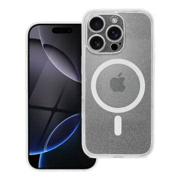 OEM Ovitek za iPhone 16 PRO Clear Mag Cover (STR / CAMERA PROTECTION), združljiv z MagSafe, prozoren z bleščicami