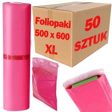 shumee Roza kurirske poliestrske poštne pošiljke XL 500x600 mm - 50 kosov.