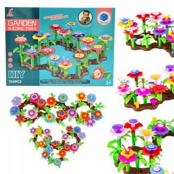 shumee VRTNE KOCE GRADBENI PUZZLE CVETJE velik komplet 104 kosov USTVARJALNO