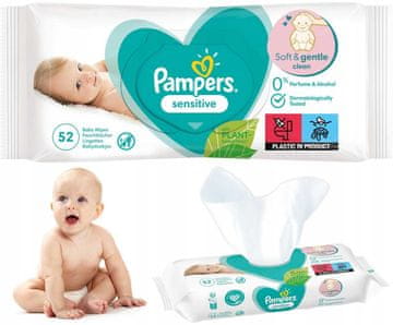 Pampers Vlažni robčki PAMPERS Sensitive 52 kosov - 1 pakiranje