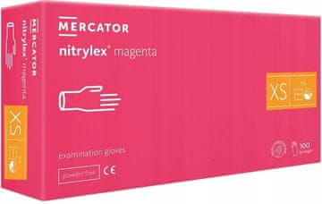 shumee Nitrilne rokavice 100 kosov 6-XS Nitrylex magenta