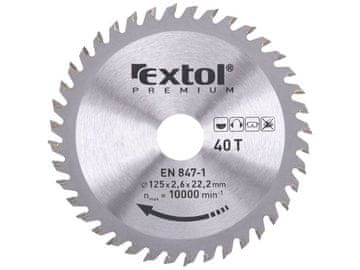 Extol Premium Žagin list z SK rezili, 125x1,3x22,2mm, 40T, širina SK lista 2,6mm, 8803207