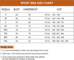 Nikcorp Športni top podprsenka SHEKINI push-up z naramnim sprednjim zadrgo, zračna hitro sušeča tkanina, fitnes joga tek borilni športi plezanje, velikost 3XL, siva