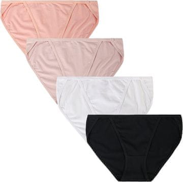 Nikcorp Ženske bikini hipster spodnje hlačke SHEKINI komplet 4 kosi bombaž nizek pas klasičen udobno prileganje brez etiket S