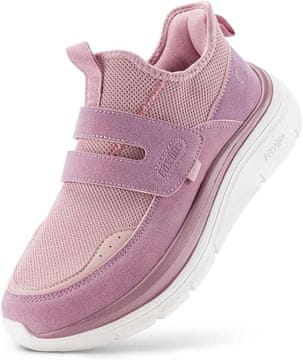 Nikcorp Ženske športne superge FitVille Slip-on širok prednji del brez vezalk roza 39.5 EU zračna elastična pletenina ArchCore profilirana opora loka U-stabilizacija pete za hojo in nordijsko hojo
