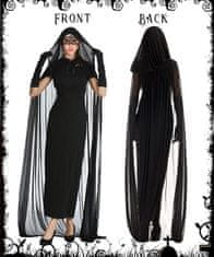 Nikcorp Ženski karnevalni kostum Sunshine smile Vampirska nevesta: set za Halloween, šaty, ogrinjalo s kapuco i rukavice, elastični prozračni material, črna L dolga obleka