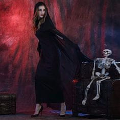 Nikcorp Ženski karnevalni kostum Sunshine smile Vampirska nevesta: set za Halloween, šaty, ogrinjalo s kapuco i rukavice, elastični prozračni material, črna L dolga obleka