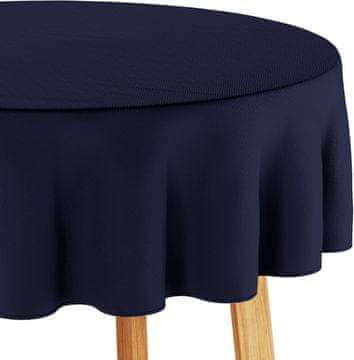 Nikcorp Žakardni ovalni prt vodoodporen in odporen na madeže 120 x 160 cm mornarsko moder eleganten potiskan vzorec, hitrosušeča tkanina za jedilnico in vrt
