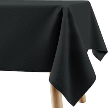 Nikcorp Vodoodporen žakardni prt za mizo, geometrijski cik-cak, črn, 130 x 180 cm, vodoodporen premaz proti madežem, hitro sušeča tkanina, za jedilnico, vrt in teraso