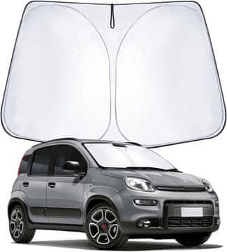 Nikcorp Zaščitna sončna pregrada WEIPIN za sprednje vetrobransko steklo FIAT Panda 2021-2025 City Life Sport Cross, UV zaščita, izolacijska aluminijasta folija najlon, zložljiva memory metal okvir, zatič za