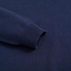 Nikcorp Moški pulover Dancinova z rolakom, slim fit pleten mehak, enobarvna gladka pletenina, visok ovratnik stand collar, temno moder, za jesen-zima, ročno pranje