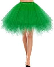 Nikcorp Tylovo krilo vintage retro balerina 50 zelena, večplastni mehak til, podloga zaščita kože, elastičen nastavljiv pas, obseg 70–104 cm, dolžina 45,5–48,5 cm, velikost M