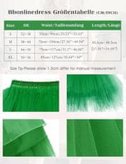 Nikcorp Tylovo krilo vintage retro balerina 50 zelena, večplastni mehak til, podloga zaščita kože, elastičen nastavljiv pas, obseg 70–104 cm, dolžina 45,5–48,5 cm, velikost M