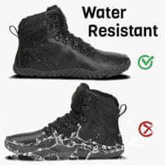 Nikcorp Zimski barefoot čevlji VEXITO Zero Drop vodoodporni PU toplotno udobna notranjost nedrseč gumijast podplat Wide Toe Box, črna, št. 41