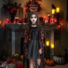Nikcorp Otroški vampirski ogrinjalo Raveparty za noč čarovnic in pusta, tkanina z izboljšano zračnostjo, udobno za več ur, univerzalna oblika, s začasnimi tatuji