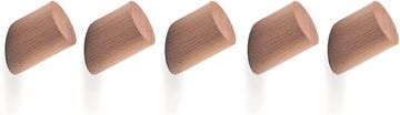 Nikcorp Stenski obešalniki Gumiho leseni set 5 kos, naravni les, nosilnost do 10 kg/kljukca, premer 47 mm, gladki roblji, montažni elementi vijaki in raztezni vložki, predsoba spalnica pisarna
